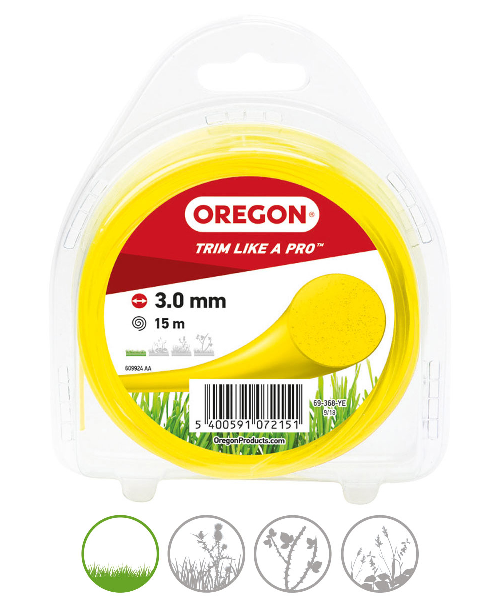 Oregon Coloured Line maaidraad, draaddikte 3,0 mm, Geel, draaddikte 3,0 mm, 69-368-YE-0